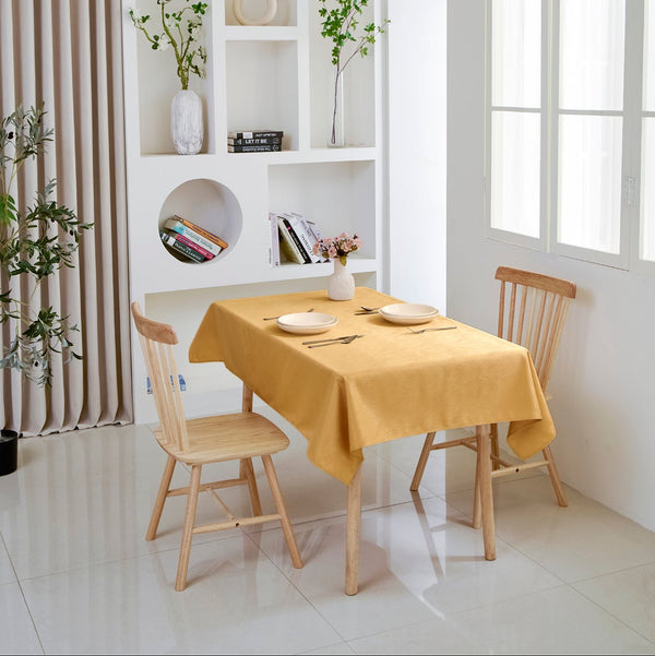 Ripple Texture Polyester Tablecloth-Rectangle-Yellow