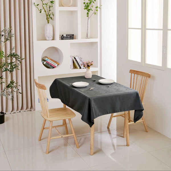 Ripple Texture Polyester Tablecloth-Rectangle-Black