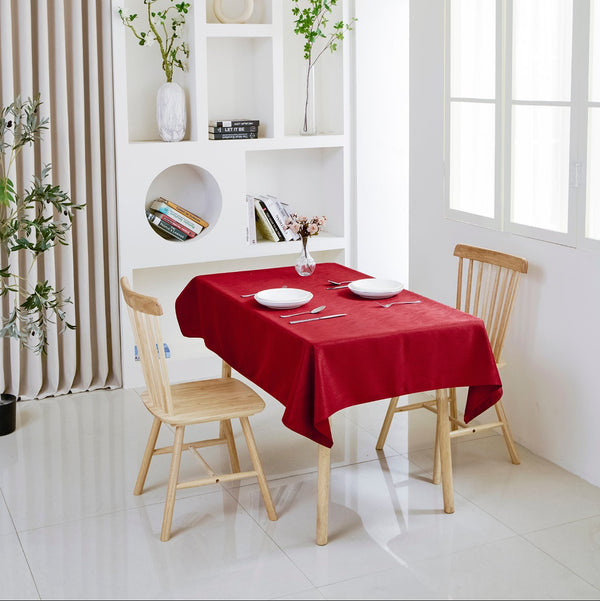 Ripple Texture Polyester Tablecloth-Rectangle-Burgundy