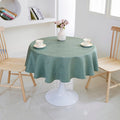 Ripple Texture Polyester Tablecloth-Round-Green