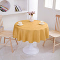 Ripple Texture Polyester Tablecloth-Round-Yellow