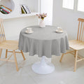 Ripple Texture Polyester Tablecloth-Round-Grey