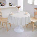 Ripple Texture Polyester Tablecloth-Round-White