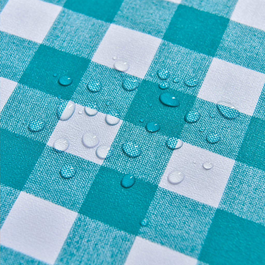Waterproof PVC Checkered Tablecloth-Turquoise