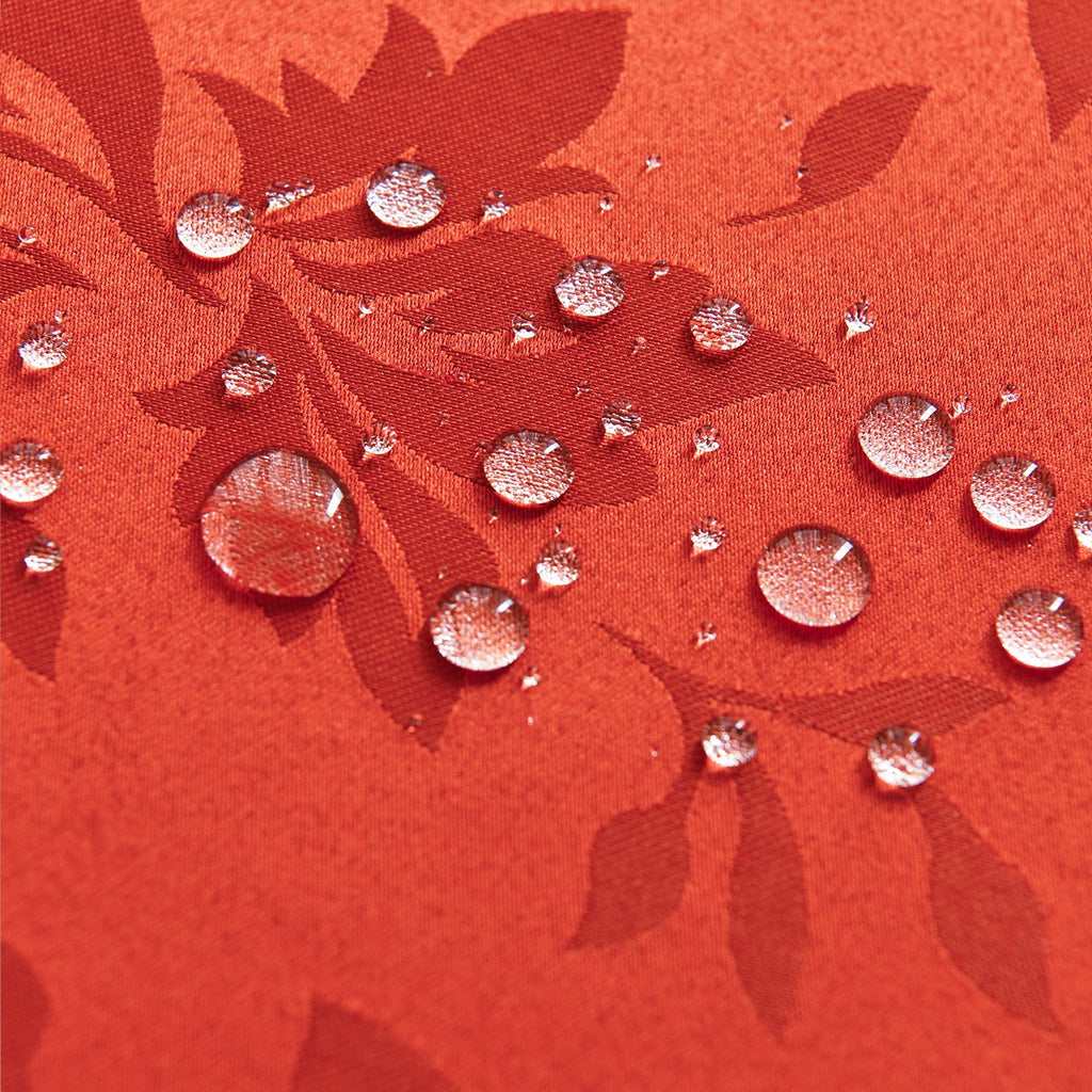 Classic Floral Jacquard Tablecloth – Coral Red (Rectangle)