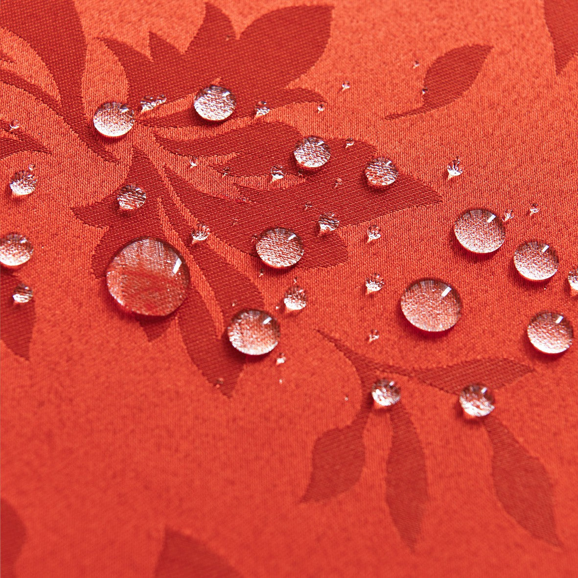 Classic Floral Jacquard Tablecloth – Coral Red (Rectangle)