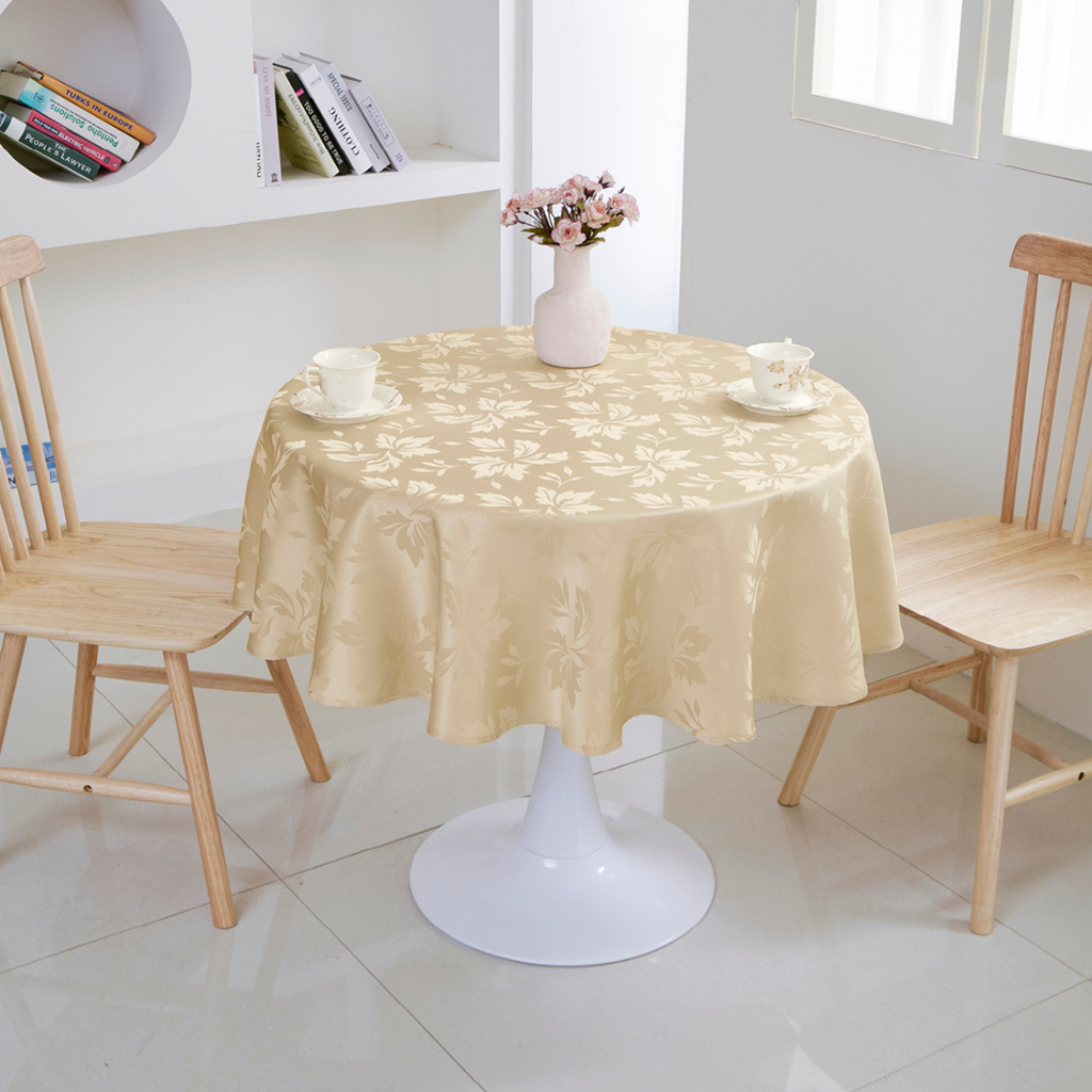 Floral Polyester Tablecloth-round