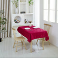 Floral Polyester Tablecloth- Rectangle-Burgundy