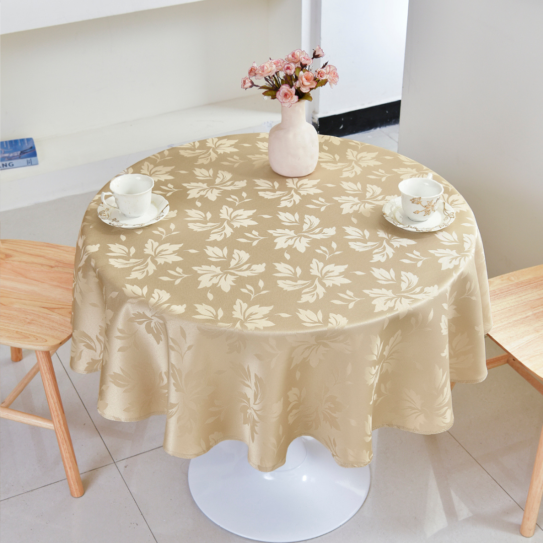 Floral Polyester Tablecloth-round