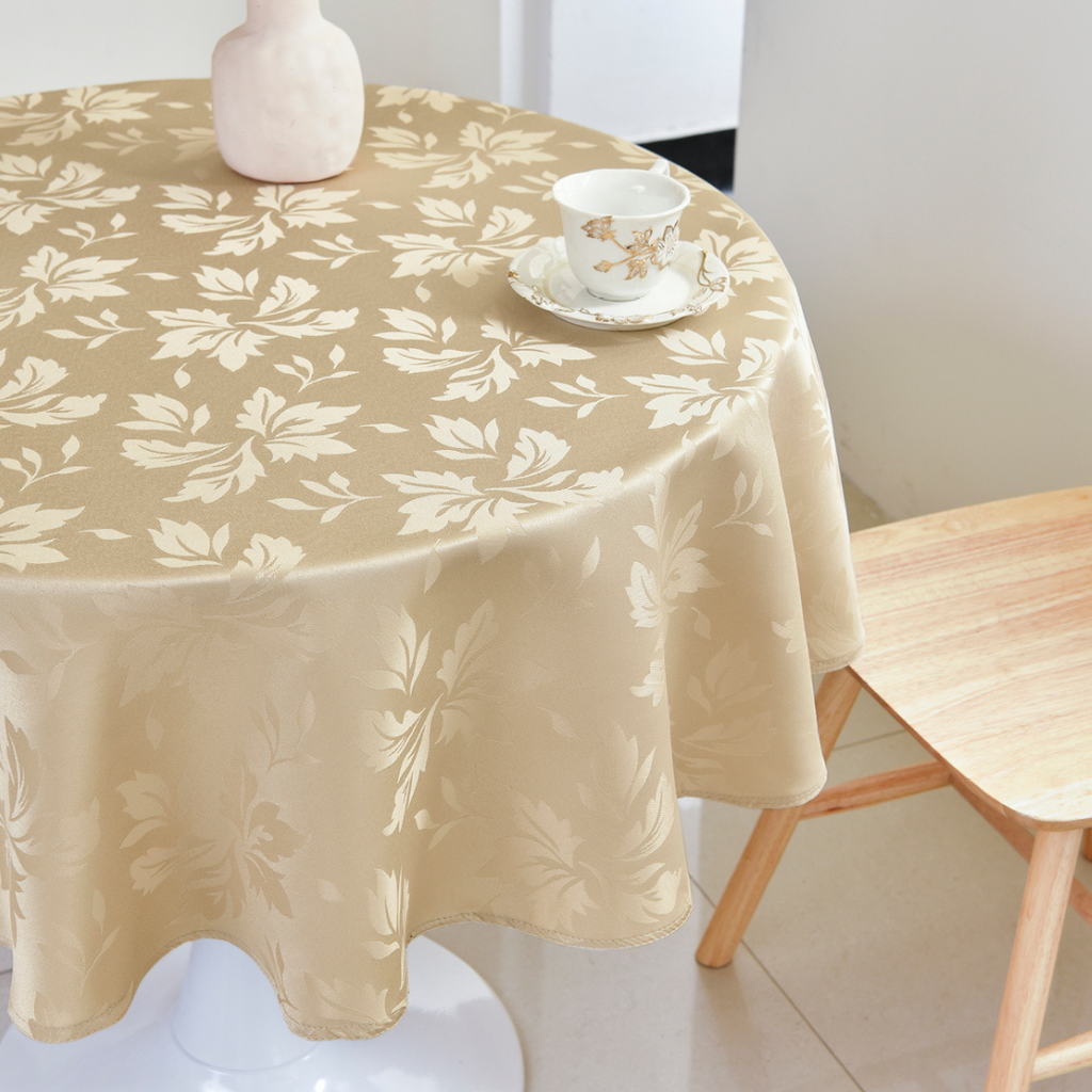 Floral Polyester Tablecloth-round