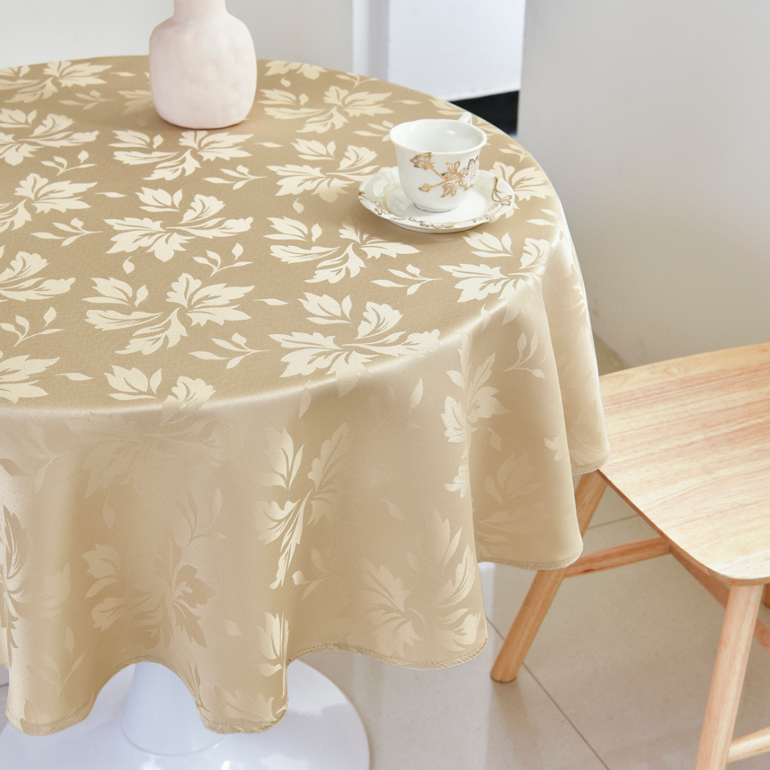 Floral Polyester Tablecloth-round