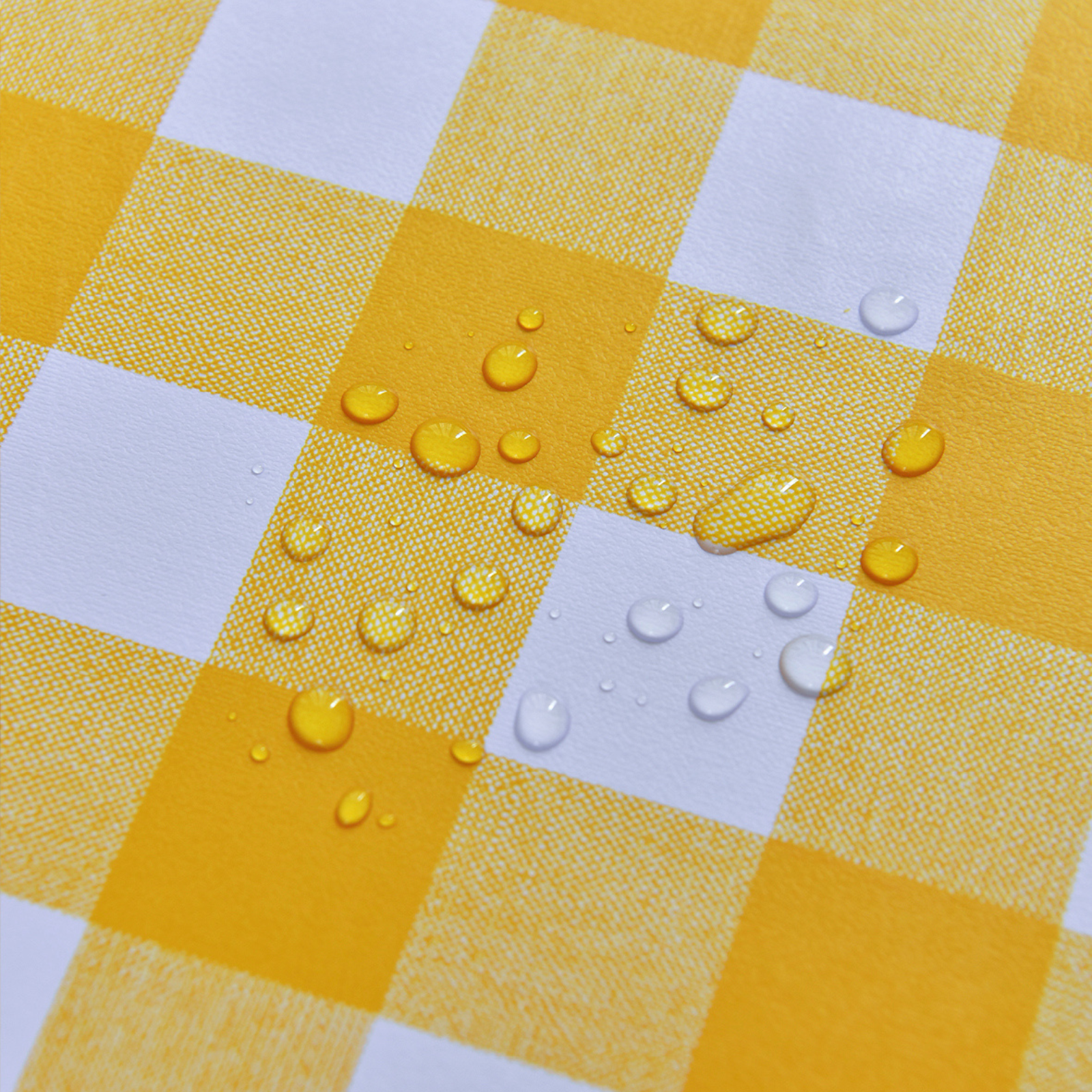 Waterproof PVC Checkered Tablecloth-Yellow
