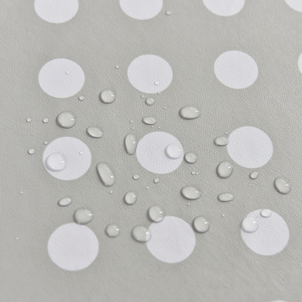 PVC Dot Tablecloth-Round-Grey and White