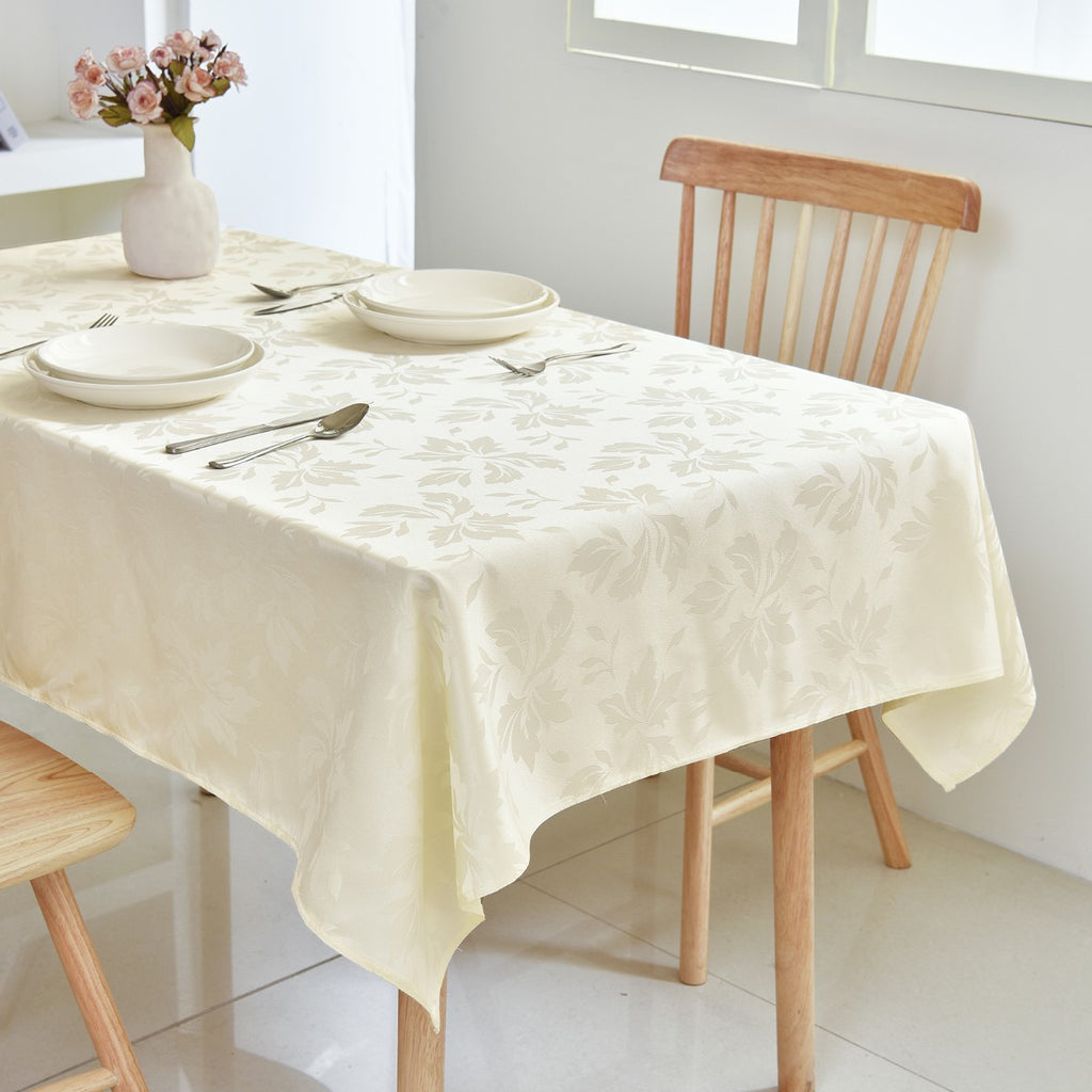 Classic Floral Jacquard Tablecloth – Ivory (Rectangle)