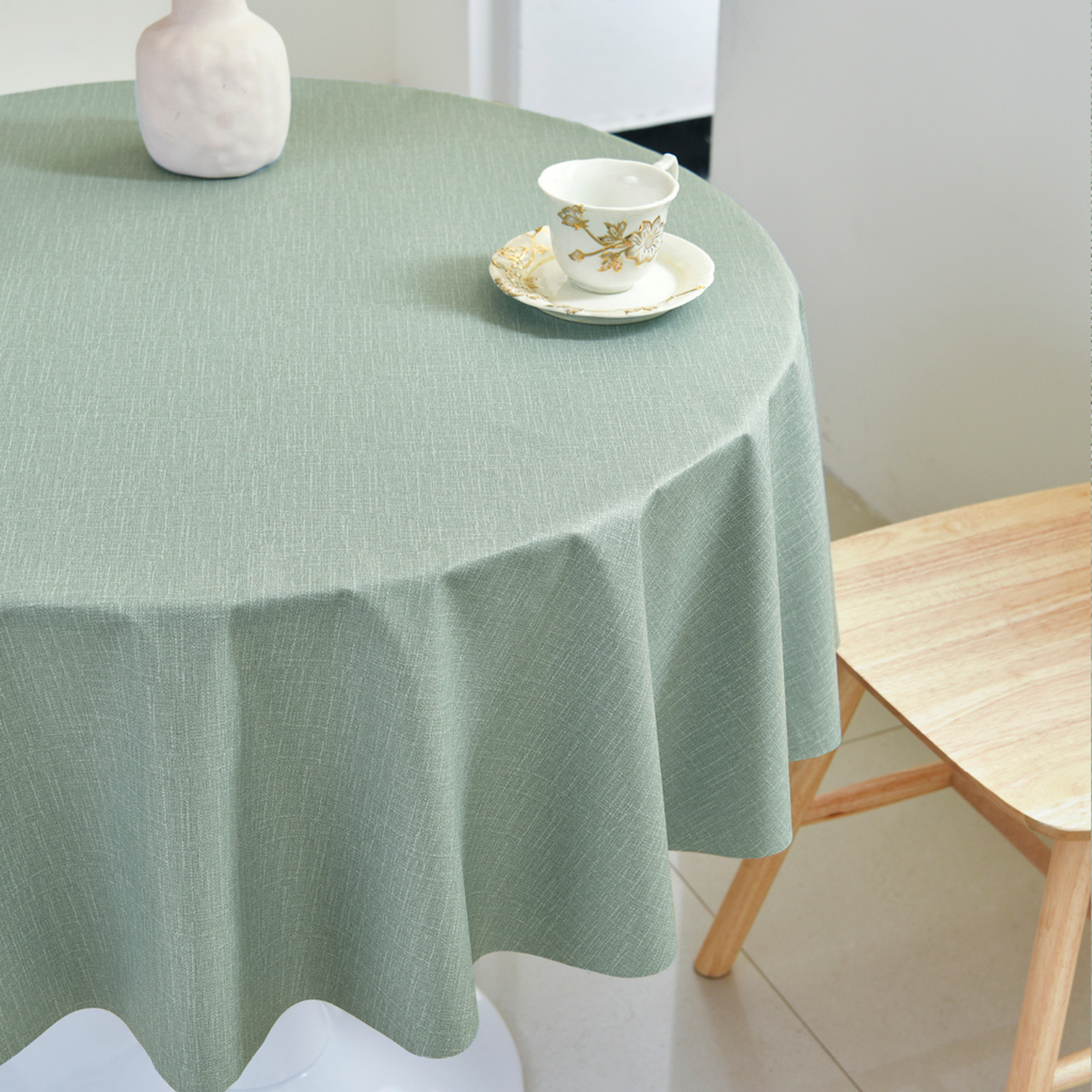 PVC Solid Color Tablecloth-Sage Green