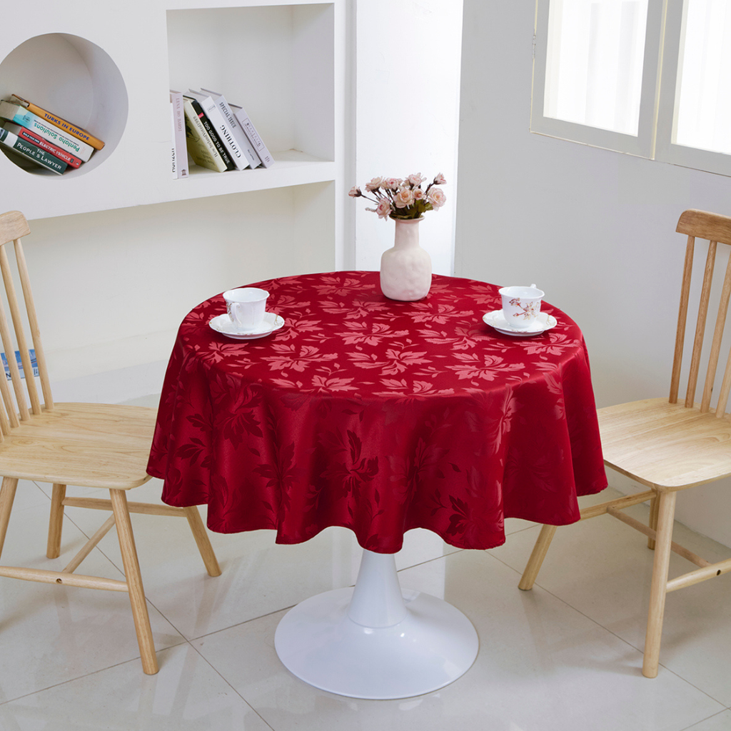 Floral Polyester Tablecloth-round