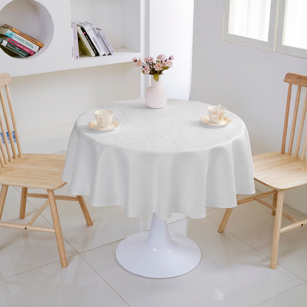 Ripple Texture Polyester Tablecloth-Round