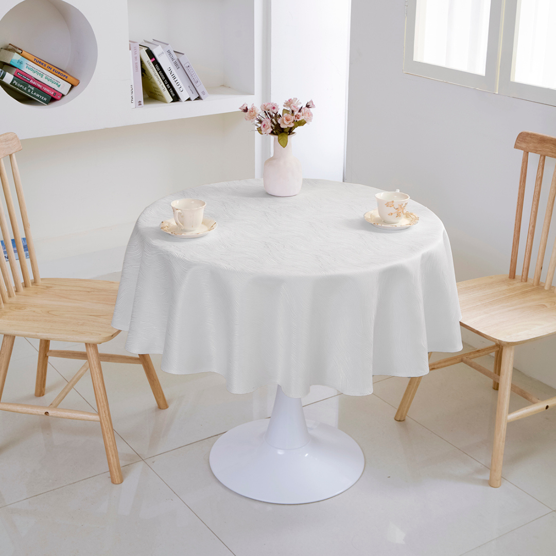 Ripple Texture Polyester Tablecloth-Round
