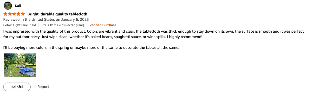 Customer review screenshot