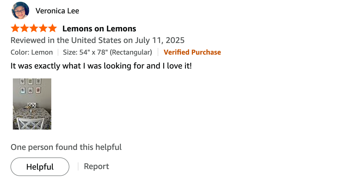 Customer review screenshot