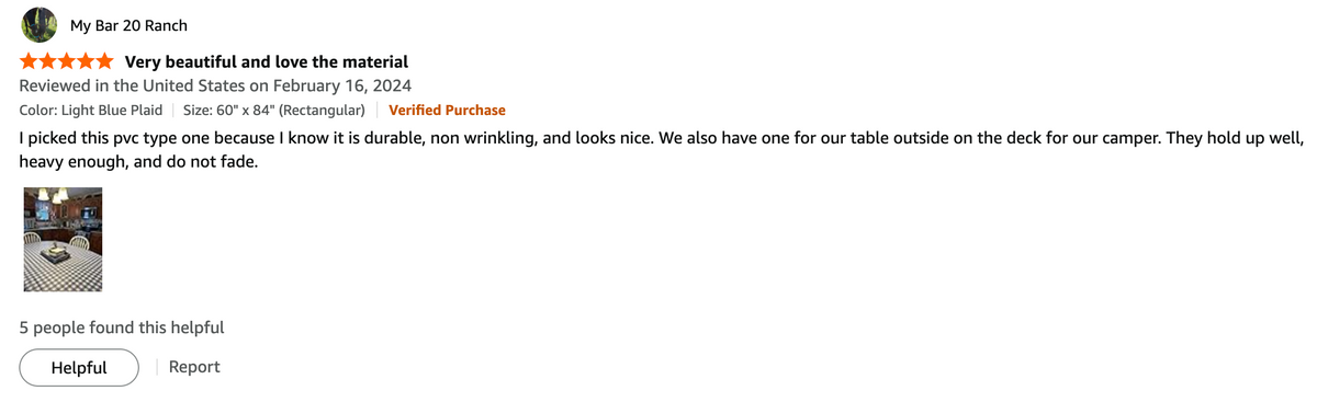 Customer review screenshot