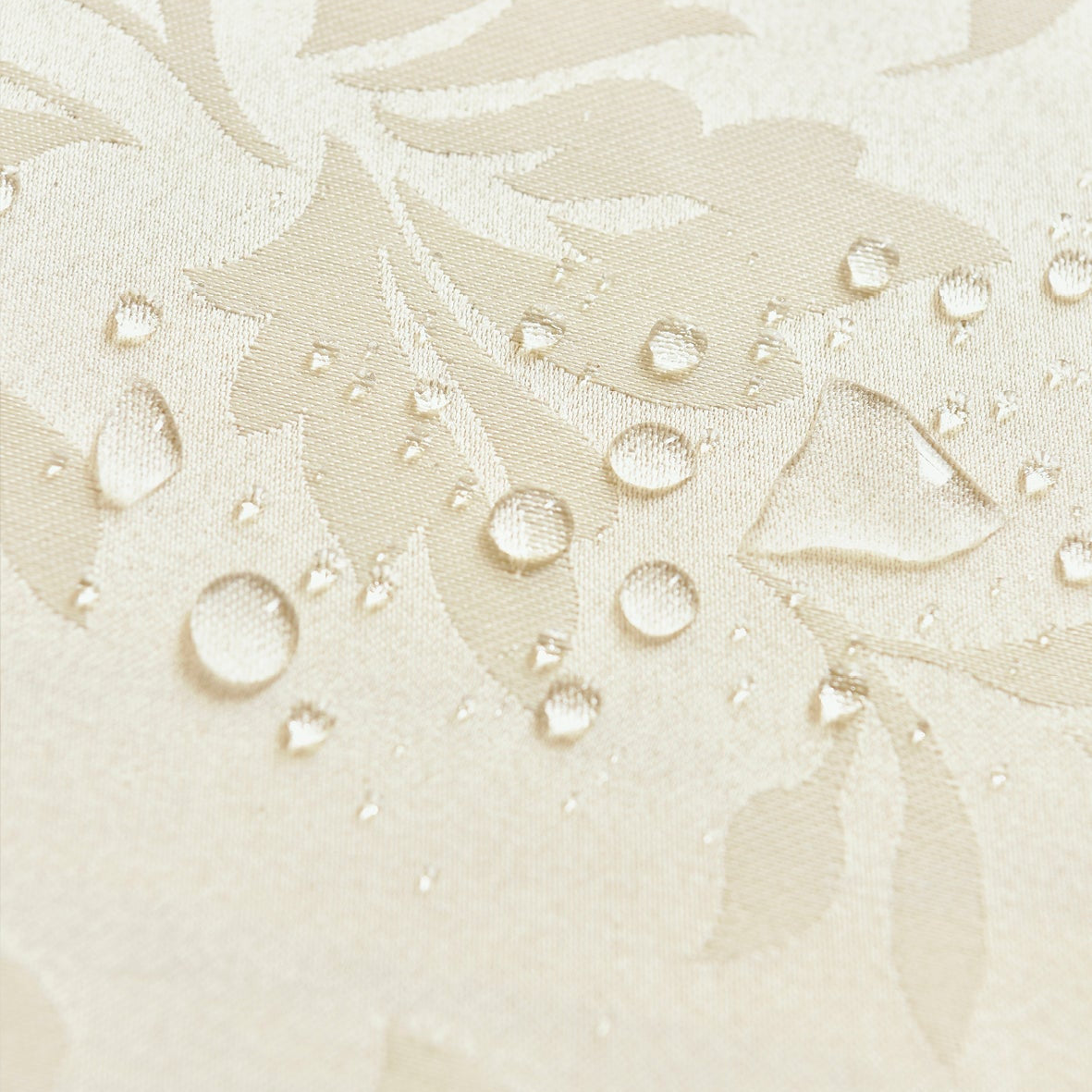 Floral Polyester Tablecloth- Rectangle-Beige