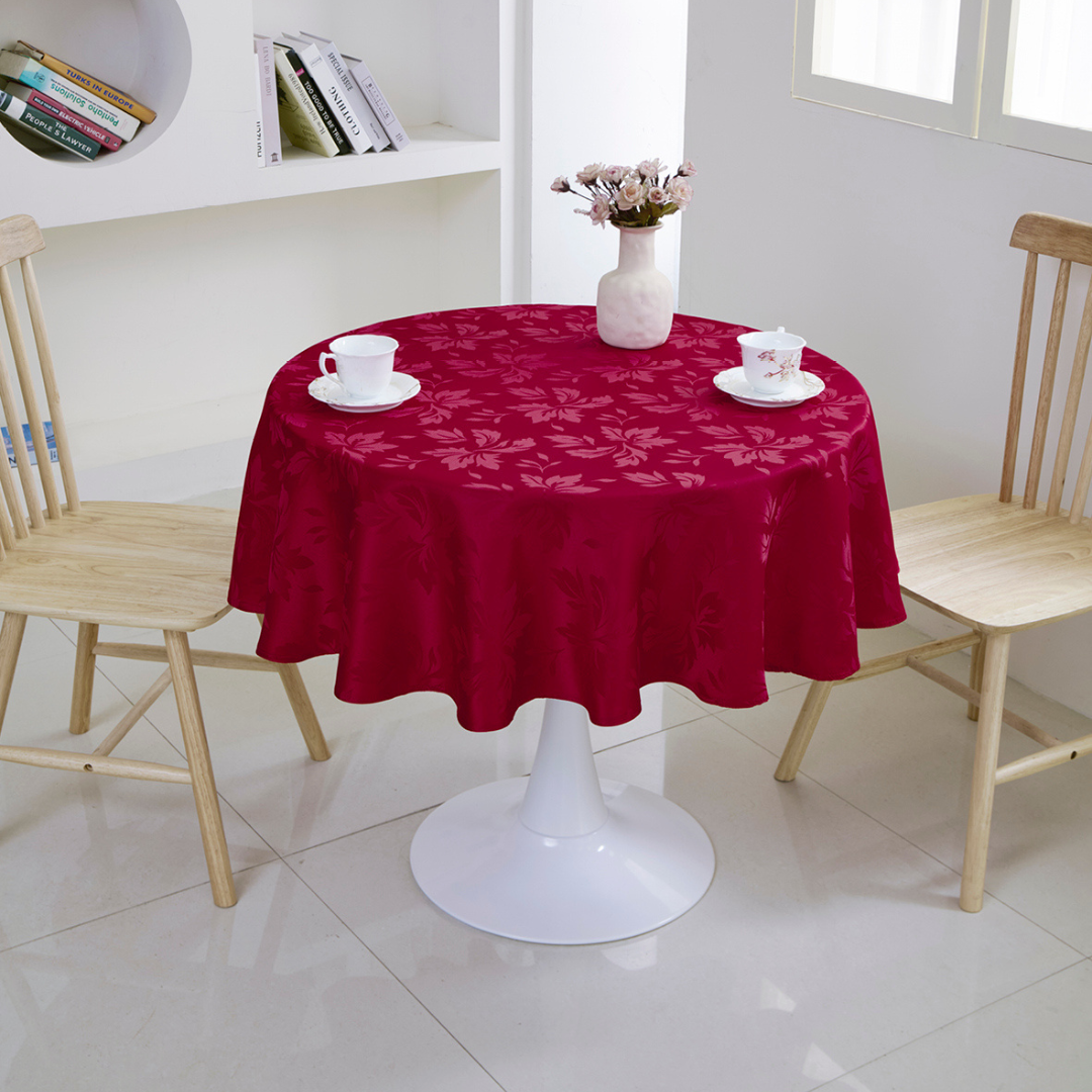 Floral Polyester Tablecloth-round