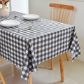 PVC Checkered Tablecloth-Rectangle-Black and White