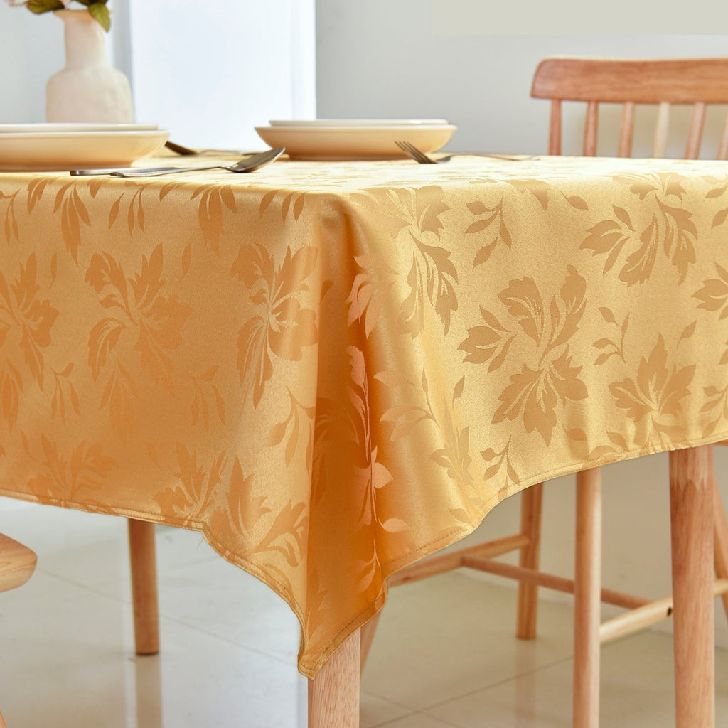 Floral Polyester Tablecloth- Rectangle-Yellow
