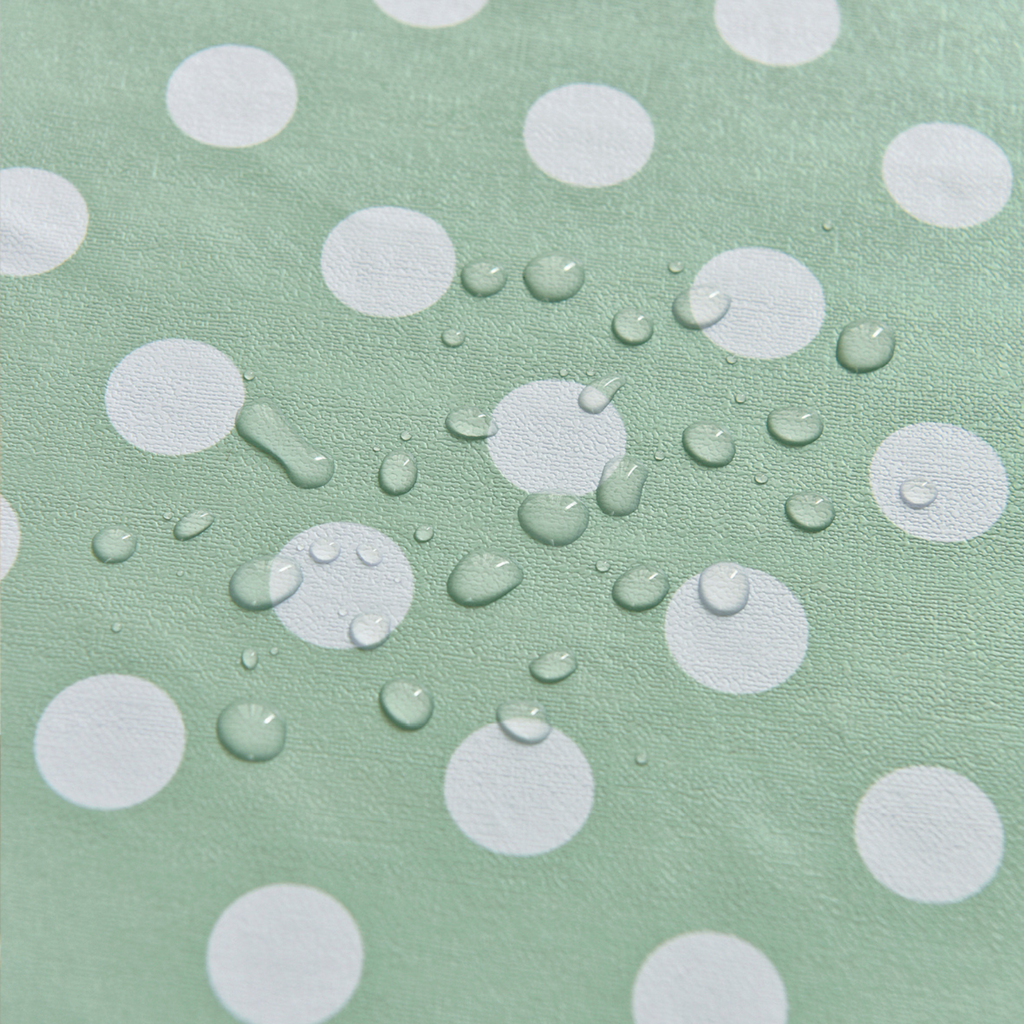 PVC Dot Tablecloth-Round-Green and White