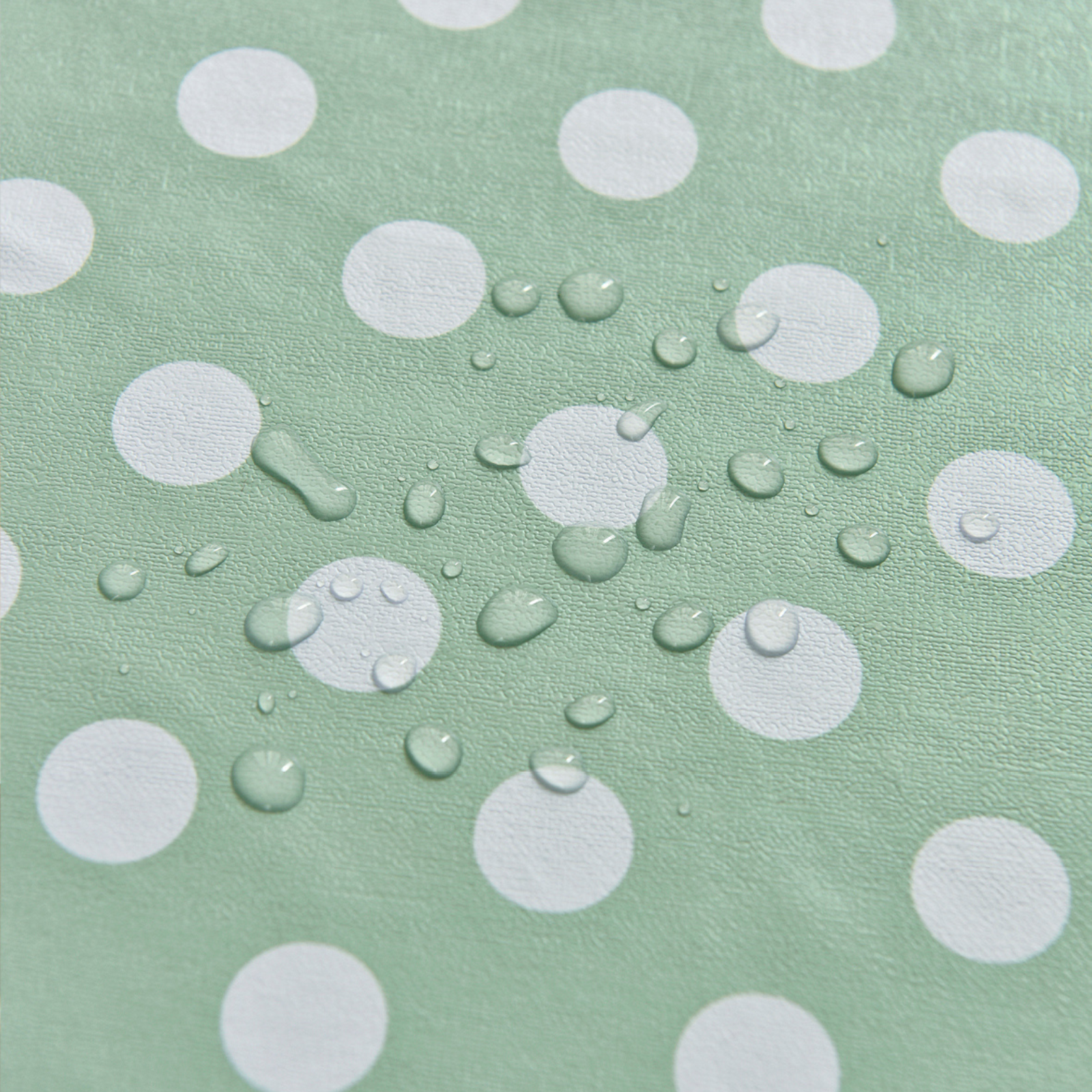 PVC Dot Tablecloth-Round-Green and White