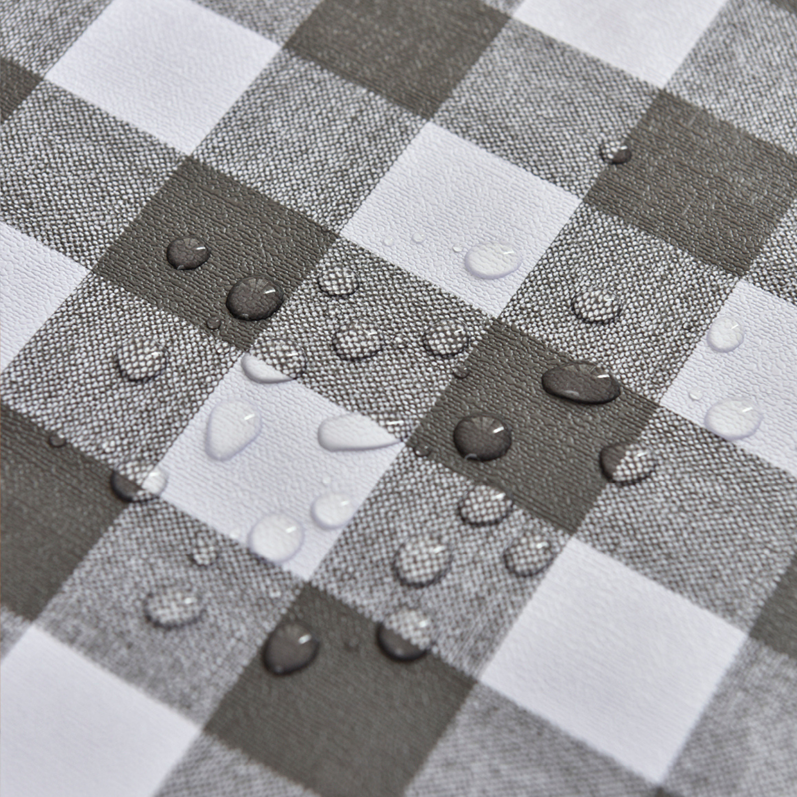 Waterproof PVC Checkered Tablecloth- black