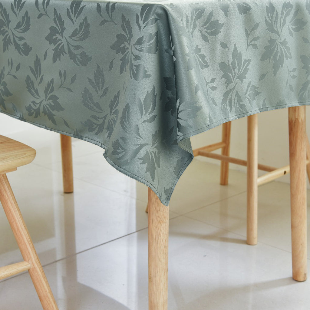 Classic Floral Jacquard Tablecloth – Sage Green (Rectangle)