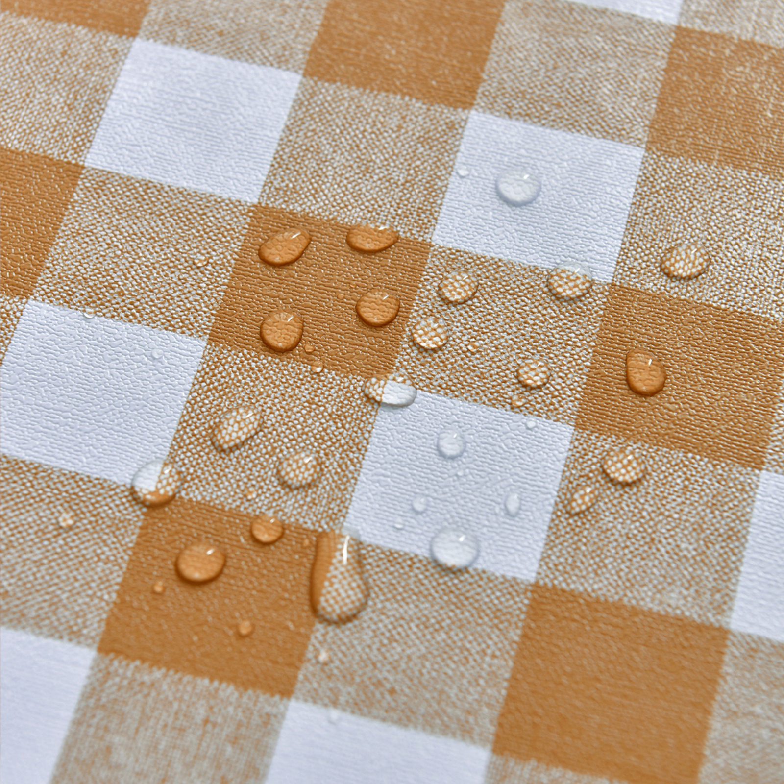 Waterproof PVC Checkered Tablecloth- coffee