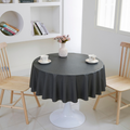 PVC Solid Tablecloth-Round-Charcoal Black