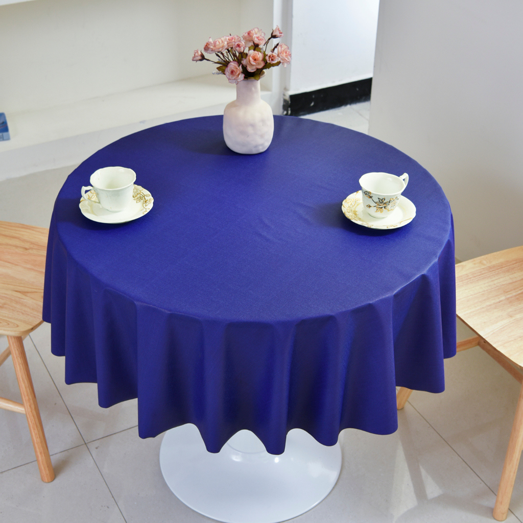 PVC Solid Color Tablecloth-Navy