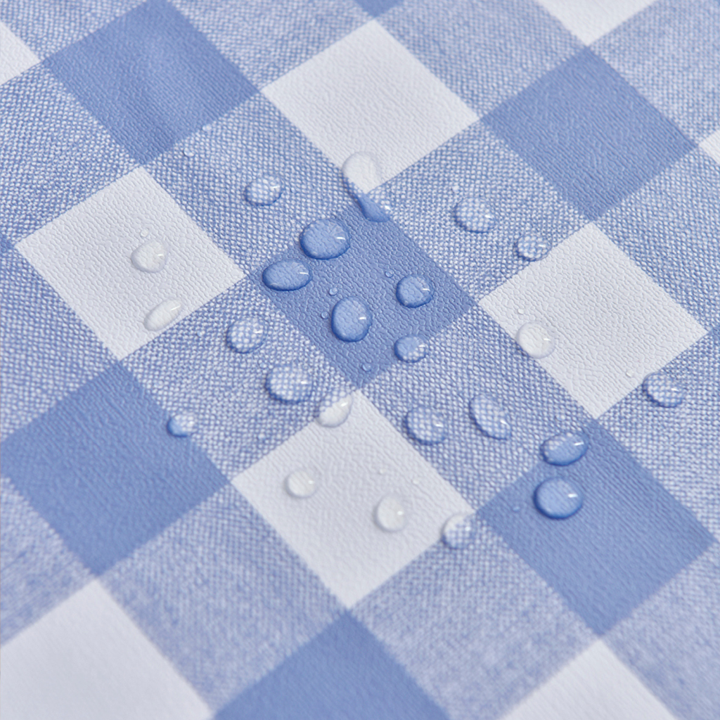 Waterproof PVC Checkered Tablecloth- Blue-L