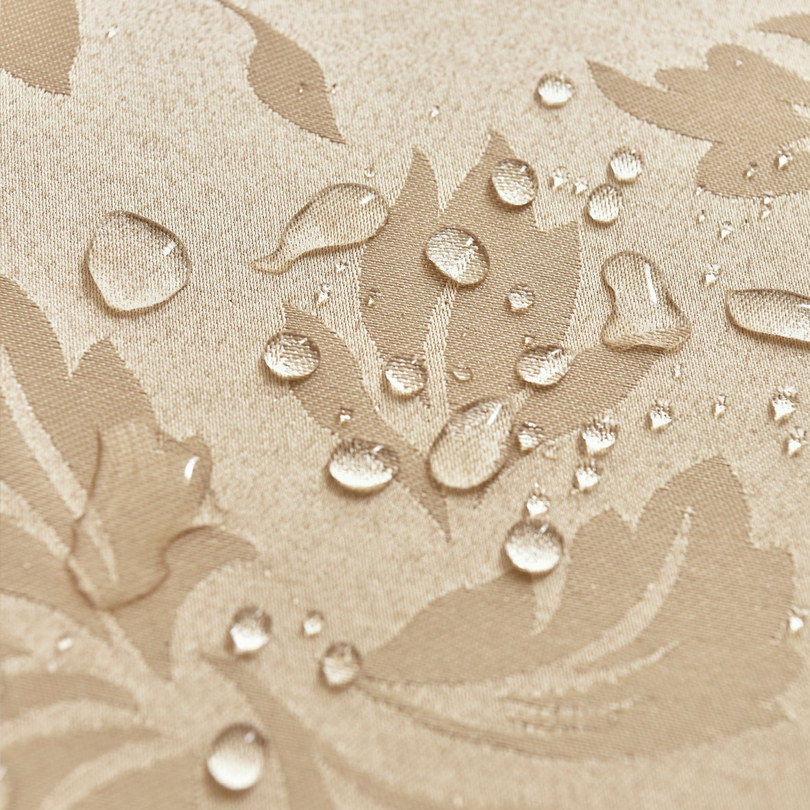 Floral Polyester Tablecloth- Rectangle-Champagne