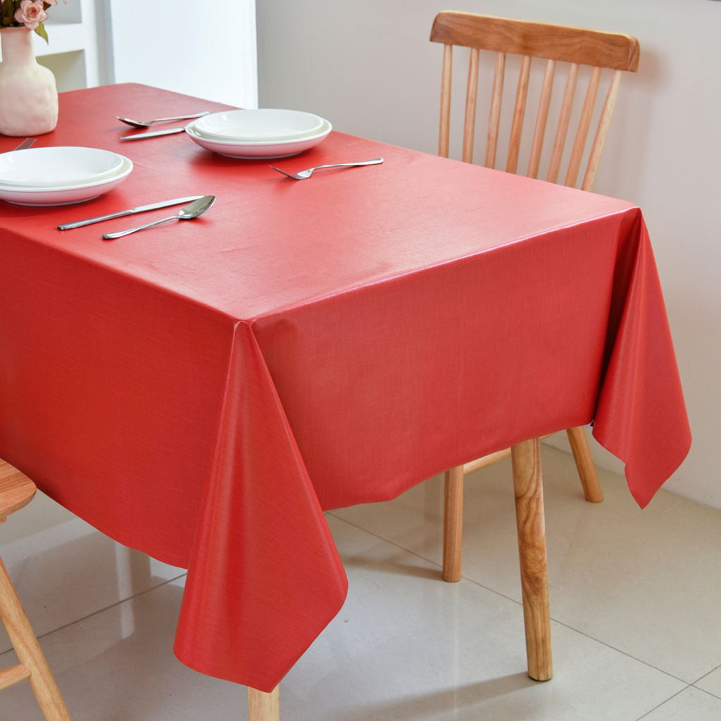PVC Solid Tablecloth-Rectangle-Terracotta