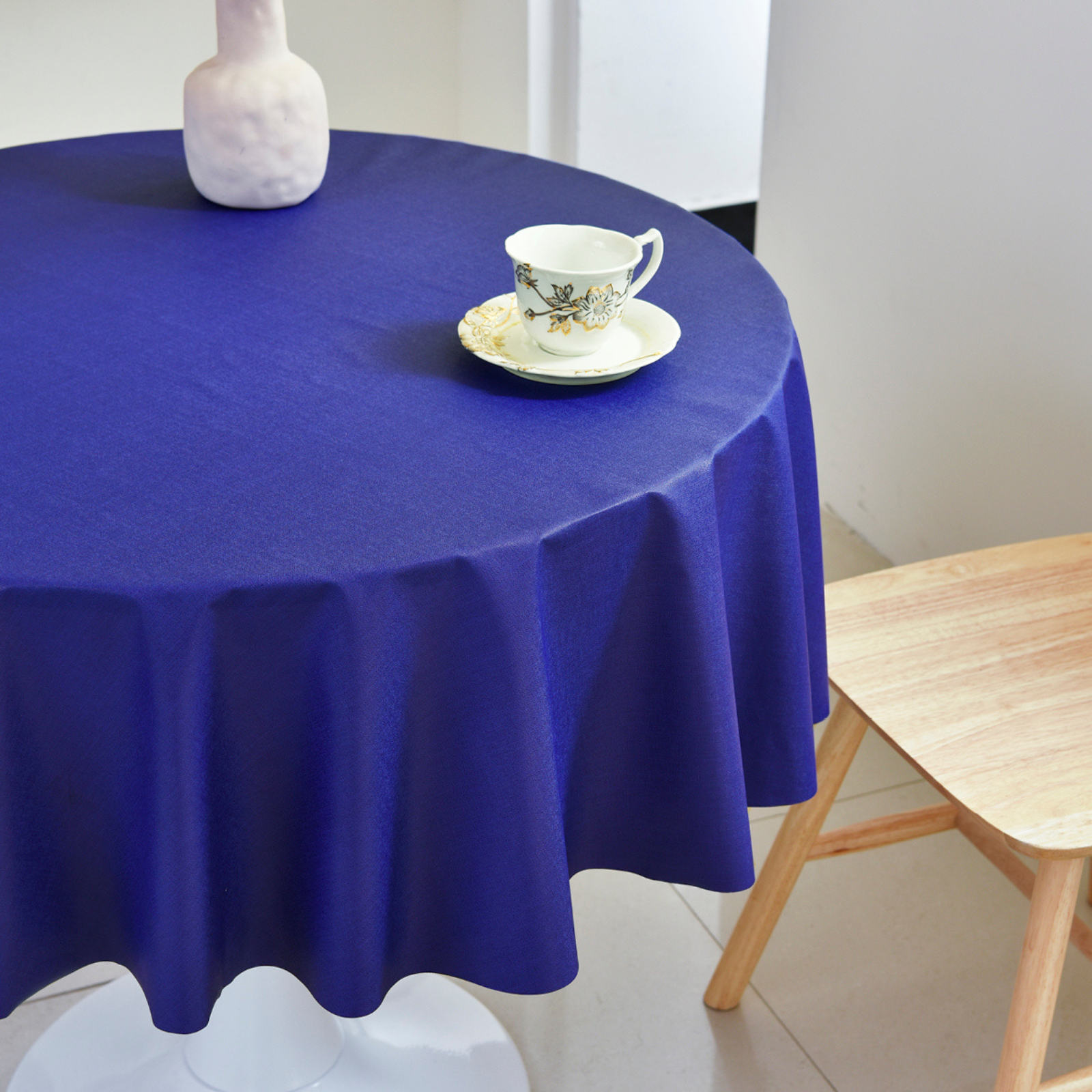 PVC Solid Color Tablecloth-Navy