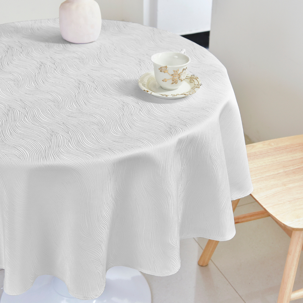 Ripple Texture Polyester Tablecloth-Round