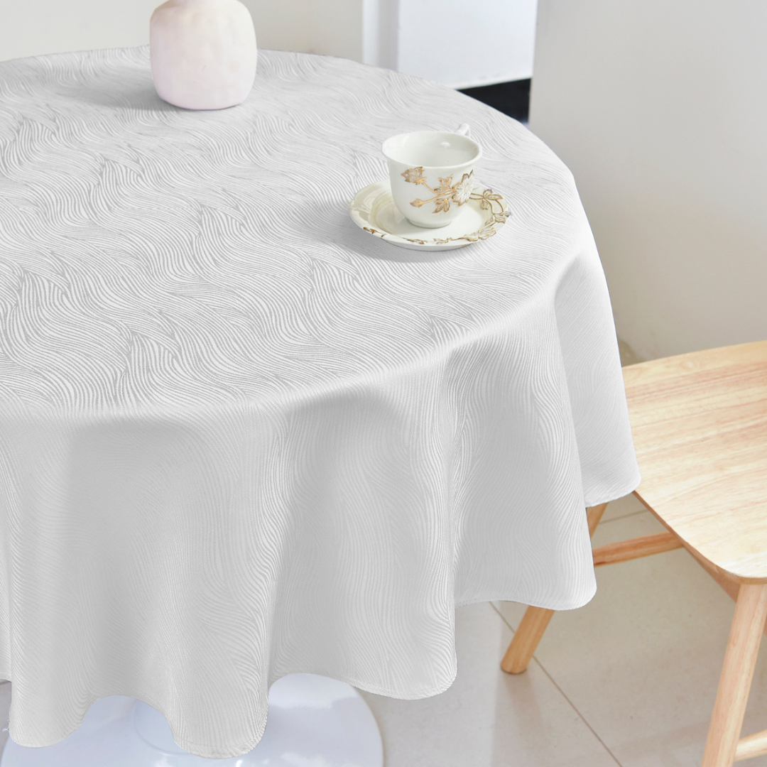 Ripple Texture Polyester Tablecloth-Round