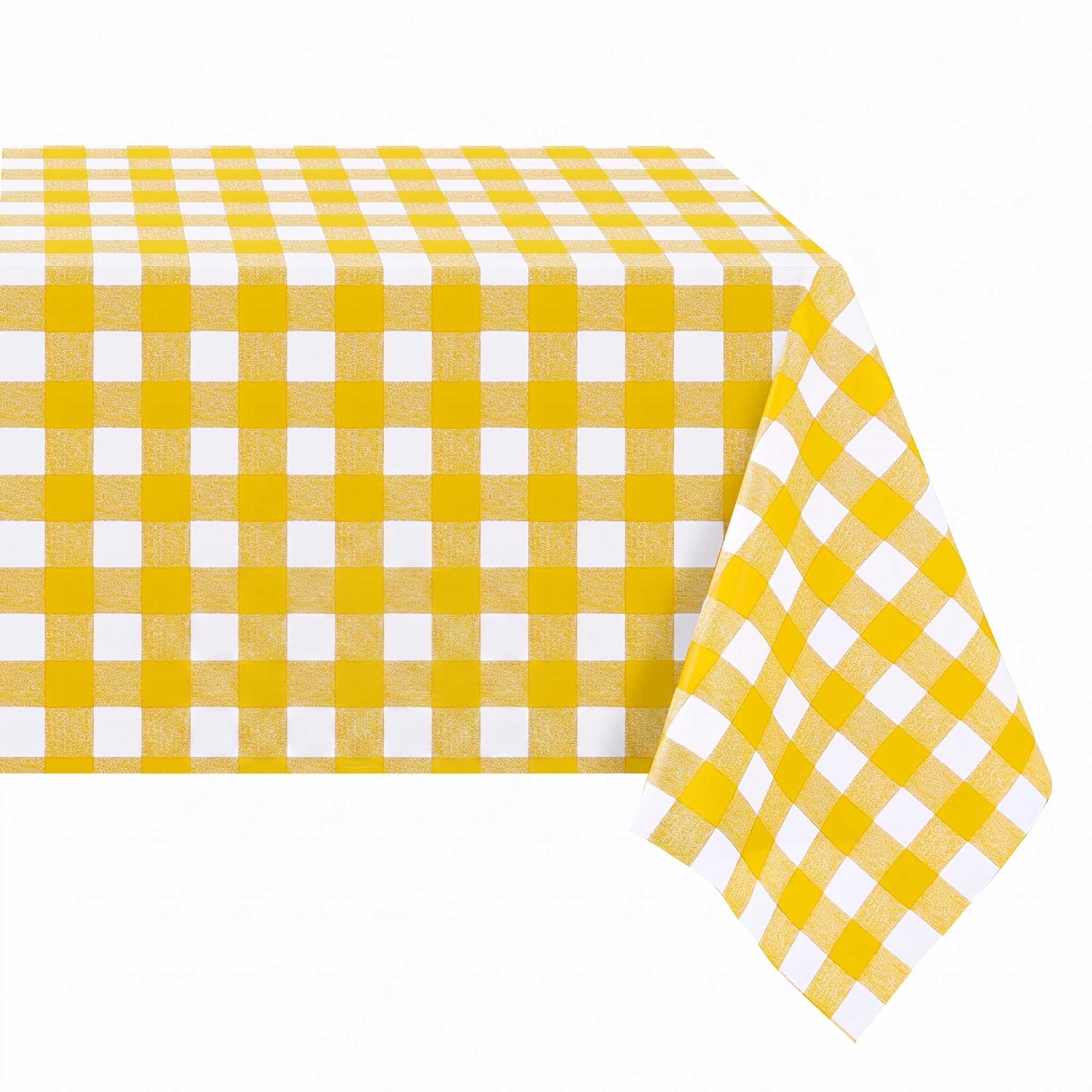 Waterproof PVC Checkered Tablecloth-Yellow