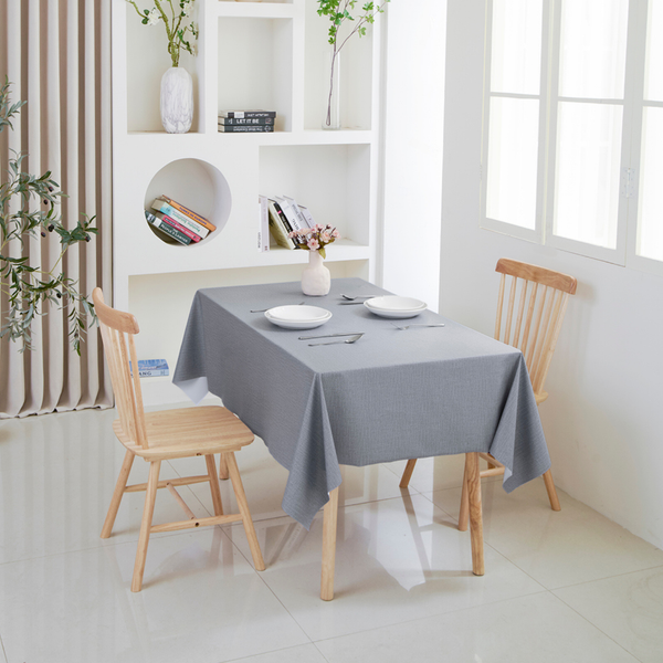 PVC Solid Tablecloth-Rectangle - Light Gray