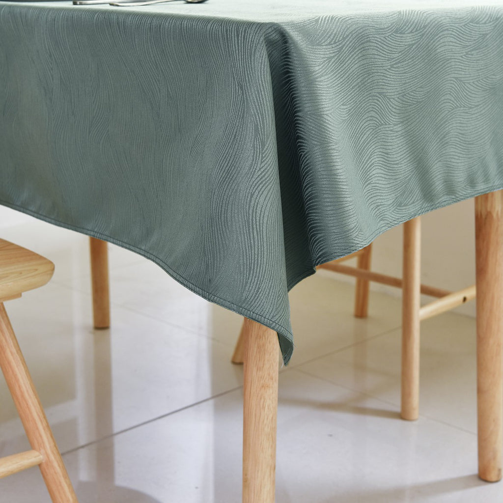 Rippling Wave Jacquard Tablecloth – Sage Green (Rectangle)