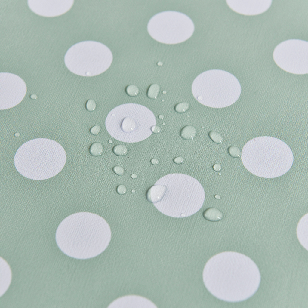 PVC Dot Tablecloth-Rectangle-Green and White