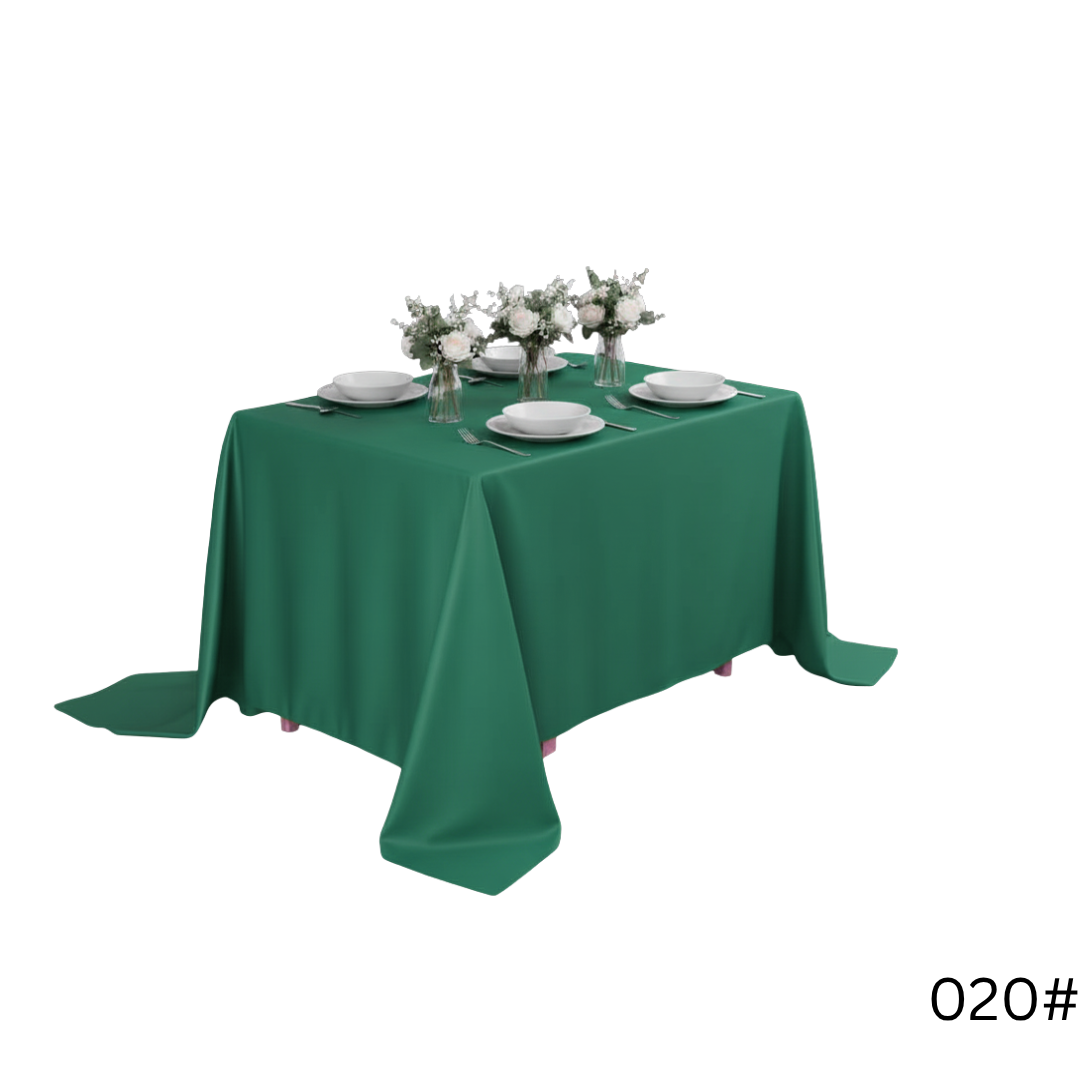 Premium Solid Polyester Tablecloth-Rectangle-Emerald Green