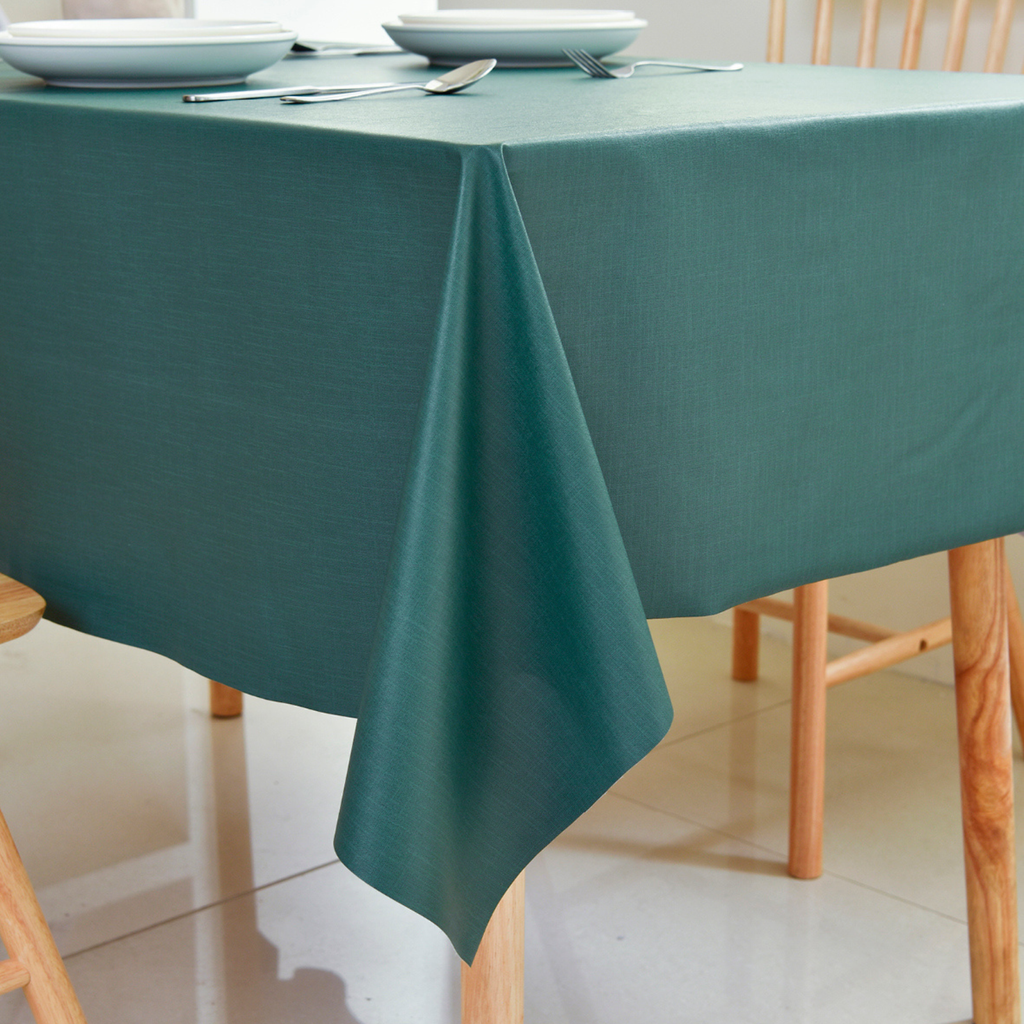 PVC Solid Tablecloth-Rectangle-Emerald Green