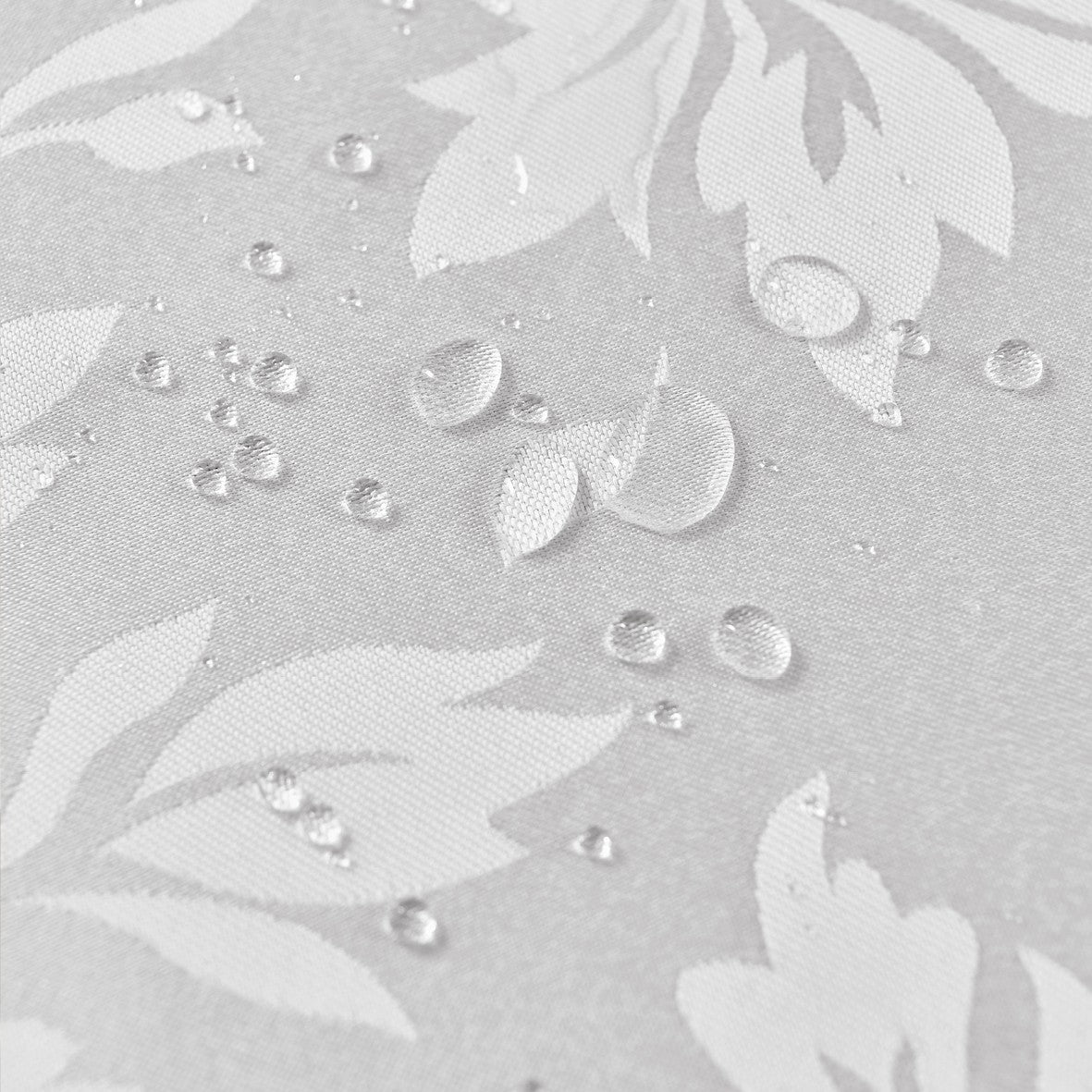 Classic Floral Jacquard Tablecloth – White (Round)