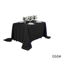 Premium Solid Polyester Tablecloth-Rectangle-Black